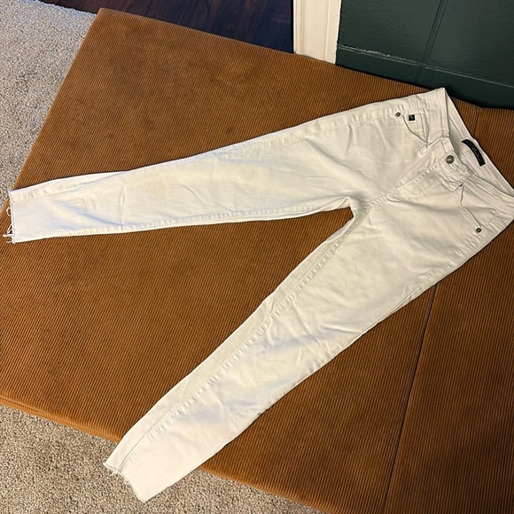 KanCan Skinny Raw Hem Cuffed Jeans White Size 25/3 - Picture 1 of 6